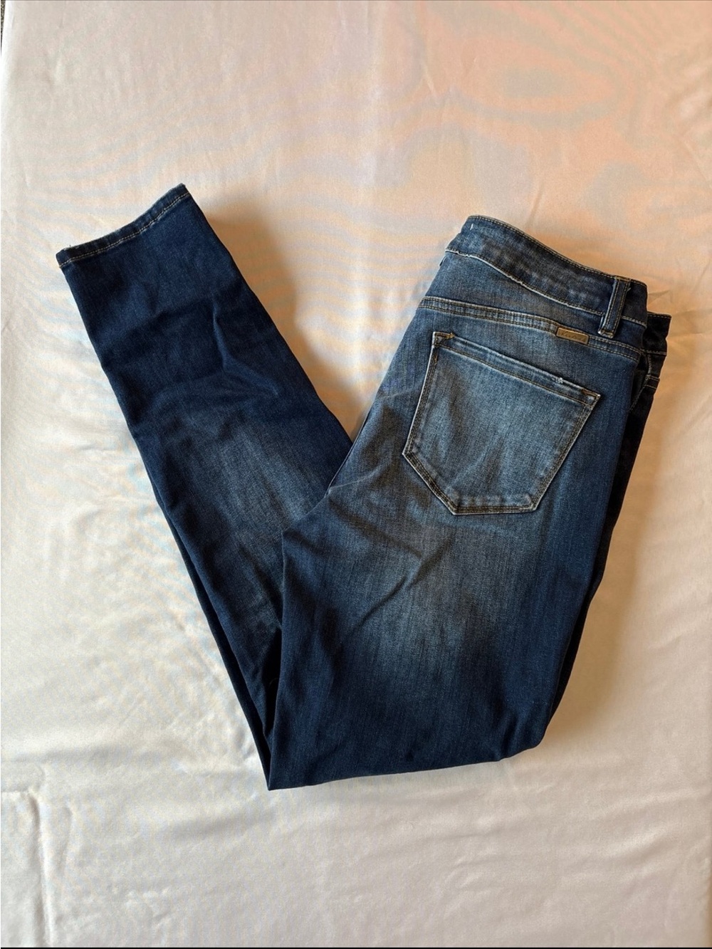 KanCan Button Fly Two-Tone Blue Skinny Jeans